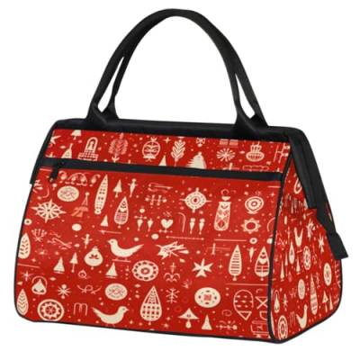 Verschiedene Weihnachtsdekoration Turnbeutel für Frauen Männer, Reise Sport Duffel Bag mit Trolleyhülle, wasserdichte Sport Turnbeutel Weekender Übernachtung Tasche Carry On Tote Bag für Reisen Gym von cfpolar