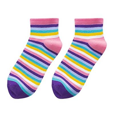 Kurze Halbsocken Sportsocken Frauen-Regenbogen-Socken mit süßem Druck, kurze Socken, Knöchelsocken für sportliche, bequeme Geschenke für Frauen No Show Socken Unsichtbare (B, One Size) von chiphop