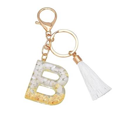 chiphop Amfirst Alphabet Initial Letter Keychain Kit Anhänger für Schlüssel mit Quasten Anhänger Schöne Personalisierter Durchscheinender Kreativer Netter Anhänger Tasche Zusätze von chiphop