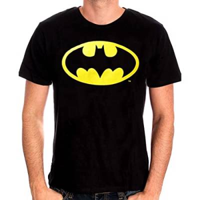 cotton division Herren Batman Logo T-Shirt, Schwarz, L von Batman
