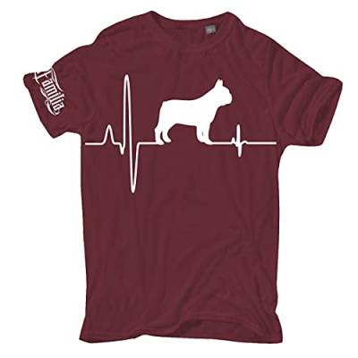 Männer T-Shirt Französische Bulldogge Herzschlag Größe S - 5XL von dog like a boss