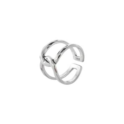 exdas Ring Ringe Damen Bijouterie Herren Einfache Retro-Kreuzlinienringe Für Frauen. Geometrisches, Größenveränderbares Bild von exdas