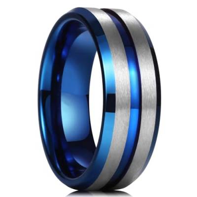 exdas Ring Ringe Damen Bijouterie Herren Regenbogen-Groove-Ringe Für Männer Und Frauen, Einfache Versprechensringe, Hochzeit, Verlobung, 7 Stil 18 von exdas