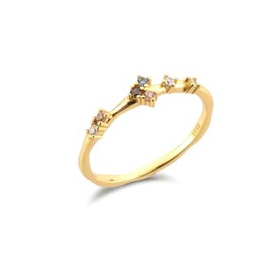 exdas Ring Ringe Damen Bijouterie Herren Ring Damenring Damen Hochzeit Rock Punk Rund 6 Goldfarben von exdas