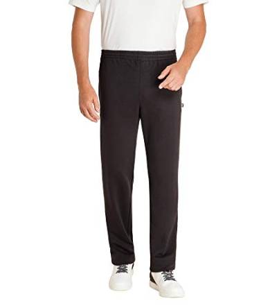 hajo Herren Hose Sweathose Homewearhose Wellneshose Sporthose Atmungsaktiv Kurzgröße Langgröße Elastischer Gummibung Mit Kordelzug Trageangenehm Pflegeleicht (Art.-Nr.: 80005) (48, Schwarz) von hajo