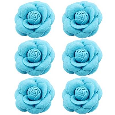 iSpchen Damen Brosche,6 Stück elegante Vintage Kamelien Blumen Broschen Ansteckblume Haarspangen Blumen Corsage Pins Haarschmuck Kleidung Dekorative Anstecknadel für Kleider,Hüte Anstecker Kragen von iSpchen