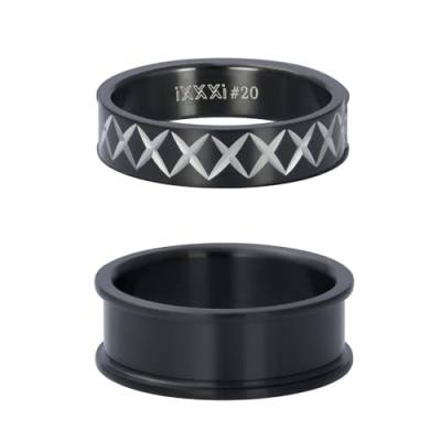 iXXXi Men Samengestelde ring Cross Zwart | 20mm von iXXXi