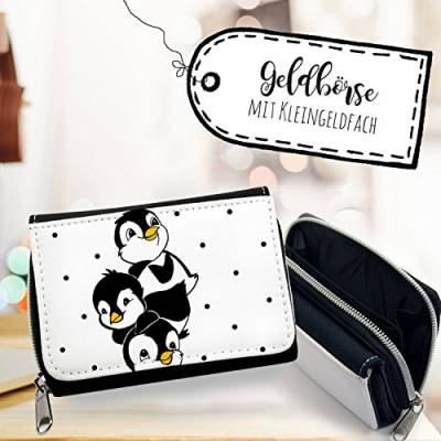 ilka parey wandtattoo-welt® Portemonnaie Portmonee Geldbörse Brieftasche süße Pinguine mit Punkten gk092 von ilka parey wandtattoo-welt