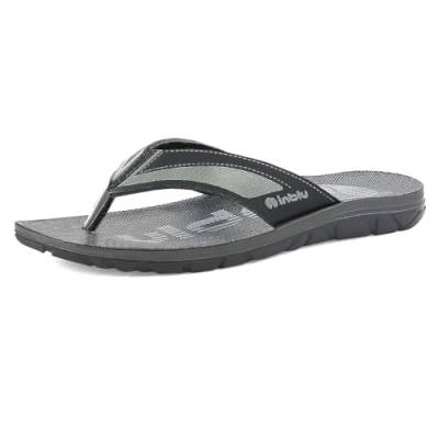 inblu Herren-Slipflops, geformt, mit weichem gepolstertem Fußbett, Größe 39 bis 46 Flipflop, Schwarz, 42 EU von inblu