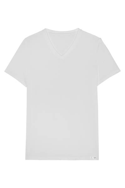 HOM T-Shirt V-Neck Tencel Soft XL weiß