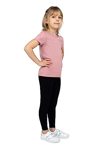 looksy Warme Baumwoll-Leggings für Mädchen für den Winter, Kinderhose, Thermo-Hose für Kinder an kalten Tagen, Schwarz 104 cm (4 Jahre) von looksy