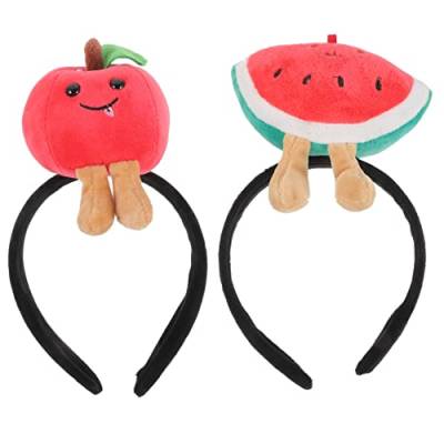 minkissy 2st Stirnband Wassermelone Neuartige Stirnbänder Kopfbedeckungen Früchten Party-stirnbänder Kopfbedeckung Für Kostümpartys Fruchtstirnbänder Plastik Hawaii-strand Mädchen Karikatur von minkissy