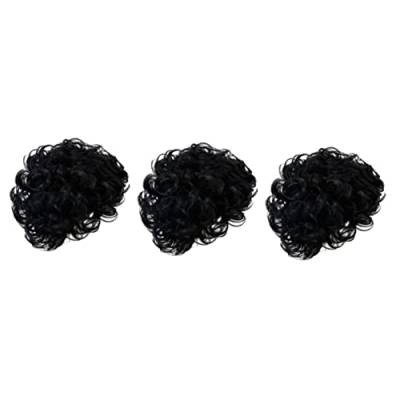 minkissy 3 Stk Perücke Männer Haarteil Synthetisches Haarteil Kopfbedeckung Flauschige Mann Hochtemperaturdraht von minkissy