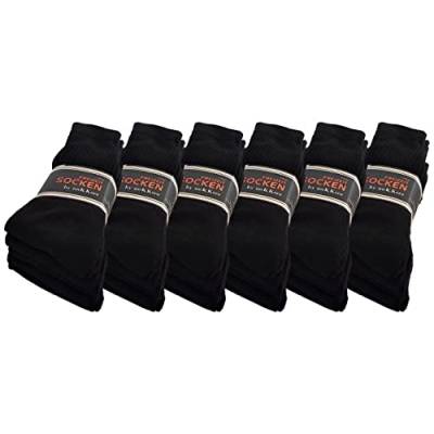 noKKser 10 | 20 | 30 Paar Tennissocken Sportsocken Arbeitssocken Herren & Damen Socken Baumwolle Weiß Grau Schwarz (35-38,30 Paar | Schwarz) von noKKser