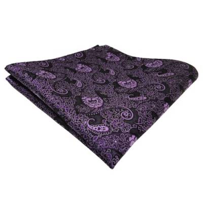 TigerTie Designer Einstecktuch in lila violett flieder gemustert Paisley von TigerTie