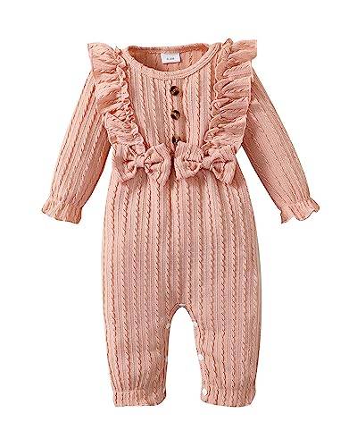 puseky Neugeborenes Säugling Baby Mädchen Kleidung Geraffte Strampler Jumpsuit Spielanzug Niedliche Baby Mädchen Kleidung für 6-9 Monate von puseky