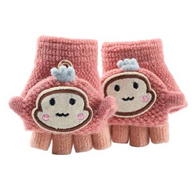 Kinder Baby Halbfinger Handschuhe Warme Winterhandschuhe für Mädchen und Jungen Fingerlose Fingerhandschuhe mit Flip Top Jungen Mädchen Winter Handschuhe 1-3 Jahre von riou