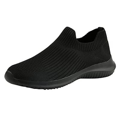 Schwarze Schuhe Damen Elegant Absatz Atmungsaktive Feste Schuhe Outdoor-Schuhe Frauen Sport Mesh-Farbe Sneakers für Frauen Lauf Schuhe Damen (Black, 38) von riou