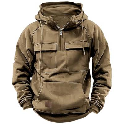 riou Herren Sweatjacke Winter Übergang Übergangsjacke Gefüttert Fleece Warm Winterjacke Hoodie Herrenjacke Sweatshirtjacke Baumwolle Sweatshirt Kapuzenpullover Kapuzenjacke mit Reißverschluss von riou