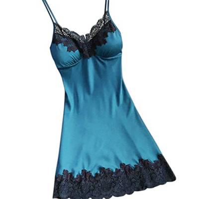 riou Nachthemden Für Damen Sexy Spitze Nachthemd V-Ausschnitt Babydoll Spitze Dessous Negligee Nachtwäsche Spaghetti Träger Kleid Sleepshirt Schlafshirt Freizeit Leichte Sexy Schlafanzug von riou