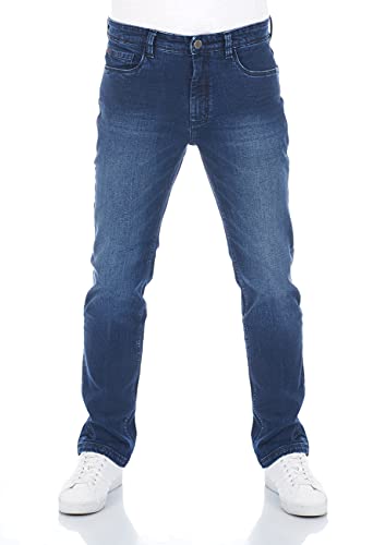 riverso Herren Jeans Hose RIVChris Straight Fit Jeanshose Baumwolle Denim Stretch Blau w30, Farbe:Dark Blue Denim (19400), Größe:30W/34L von riverso