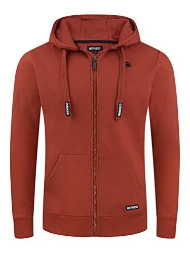 riverso Kapuzenjacke Herren Regular Fit RIVNoah Jacke Sportjacke Sweatjacke Basic Rot 3XL, Größe:3XL, Farbe:Rusty Ochre Red (15400) von riverso