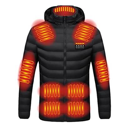 Unisex Erwachsene Smart Charging Beheizte Puffermäntel mit Kapuze, Herbst Winter Mode Damen Herren Langarmshirts T-Shirt Heizung Daunenmantel Jacken Warme Outdoor-Kleidung Zum Skiangeln Radfahren von routinfly