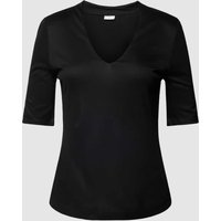 s.Oliver BLACK LABEL T-Shirt aus Viskose mit V-Ausschnitt in Black, Größe 34 von s.Oliver BLACK LABEL