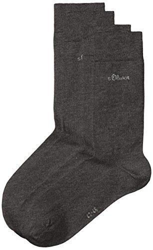 s.Oliver Unisex - Erwachsene Socke 2 er Pack, S20001, Gr. 39-42, Grau (08 anthracite) von s.Oliver