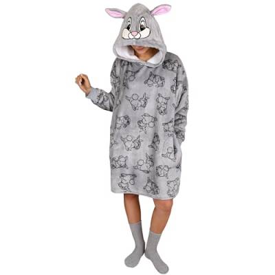 Klopfer Disney Geschenk-Set: Grau, Damen-Sweatshirt/Bademantel/Decke + Socken, Kapuzen-Snuddie M von sarcia.eu