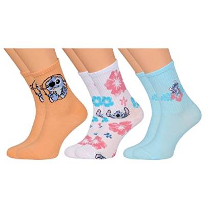 Stitch DISNEY Bunte lange Socken für Frauen - 3 Paar, OEKO-TEX 37-42 EU von sarcia.eu