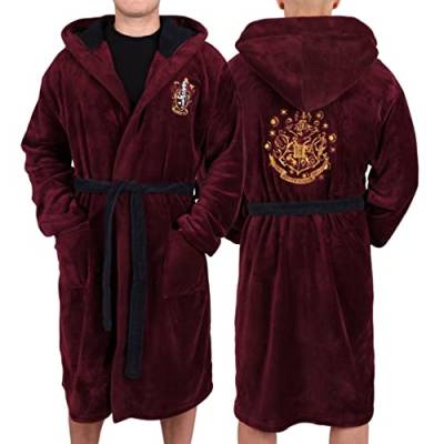 HARRY POTTER Hogwarts Bademantel/Morgenmantel, burgunderrot, für Herren S-M von sarcia.eu