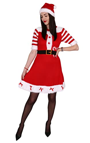 sarcia.eu Nikolaus-Kostüm Verkleidung für Damen, Kleid + Mütze L von sarcia.eu