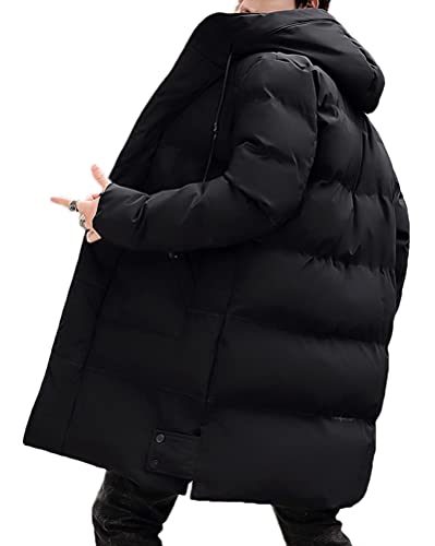 shownicer Herren Winterjacke Lange Daunenjacke Warm Parka Jacke mit Kapuze Steppjacke Wintermantel Casual Verdicken Warme Daunenmantel B Schwarz M von shownicer