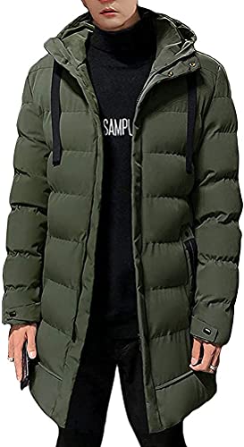 shownicer Herren Winterjacke Lange Daunenjacke Warm Parka Jacke mit Kapuze Steppjacke Wintermantel Casual Verdicken Warme Daunenmantel C Grün XS von shownicer