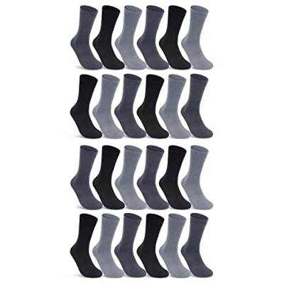 6 | 12 | 24 Paar Socken Herren Damen Business Socken Baumwolle 10700 (Anthrazit Schwarz Grau 24 Paar 39-42) von sockenkauf24