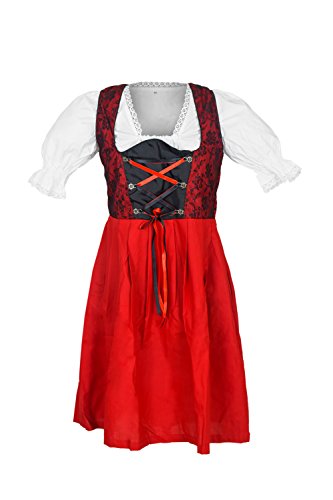 speed4allkinds Dirndl Trachtenkleid Set 3 Tlg. Rot Größe 36 bis 44 Neu (42) von speed4allkinds