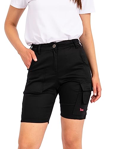 strongAnt Damen Cargo Shorts Powerstretch, leicht Sommer Kurze Arbeit Outdoor Slim Fit Hose - Farbe: Schwarz. Größe: 50 von strongAnt