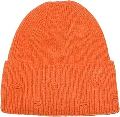 styleBREAKER Unisex Strickmütze mit Rippenmuster und Rissen im Destroyed Look, Thermo-Fleece Innenfutter, Beanie 04024191, Farbe:Orange von styleBREAKER