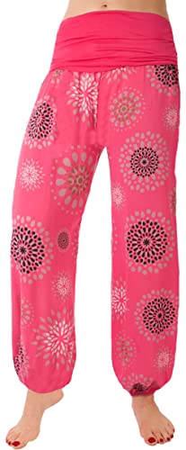 stylx Damen Sommerhose Pumphose Haremshose Größe 36/38 bis 48/50 mit Blumenmuster Flower Leichte (as3, Numeric, Numeric_38, Numeric_40, Regular, Regular, Fuchsia) von stylx