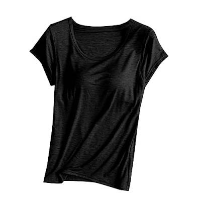 tsaChick Camisole Top Damen Basic Tank Top mit integriertem BH Mieder Slim Fit Weste gepolstertes Unterhemd BH Hemd U-Ausschnitt Bauchweg Shapewear Top Trägertop Body Shaper Spaghettiträger Oberteil von tsaChick