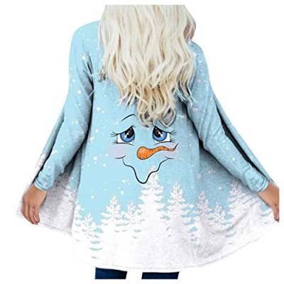 tsaChick Jacken Damen Sale üBergang Lang Cardigan Weihnachten Digitaldruck Lässige Strickjacke mit Langen Ärmeln &J2313 von tsaChick