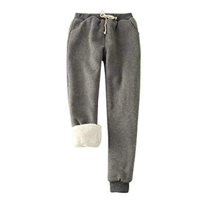 tsaChick Sport Leggings Damen Casual Thermo Jogginghose S-5XL Warme Winter Gefüttert Freizeithose Sweatpants mit 2 Taschen Fleece Hosen Lange Trainingshose Verdickte Laufhose Sherpa Innenfutter von tsaChick