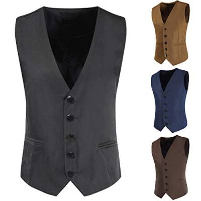 tsaChick üBergangsjacke Damen Blazer Mode Vintage Formal Business Herren Brustweste V Ausschnitt Weste Taille Weste &J3669 von tsaChick