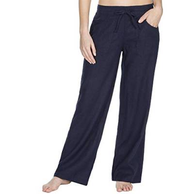 Ladies Undercover Linen Ribbed Back Waist Trousers LN580 Navy 16 von undercover lingerie