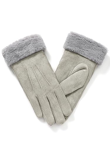 vislivin Handschuhe Damen Winter Warm Handschuhe Touchscreen Handschuh mit Gefütterte Grau S 1 von vislivin