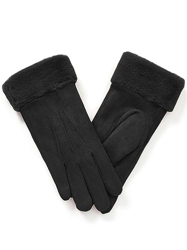 vislivin Handschuhe Damen Winter Warm Handschuhe Touchscreen Handschuh mit Gefütterte Schwarz M 1 von vislivin