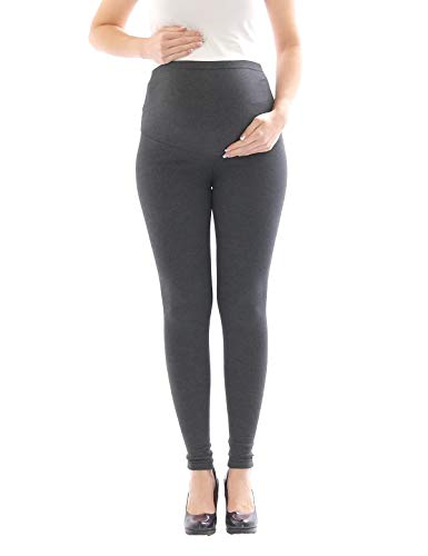 YESET Umstandsleggings Thermo Fleece innen Hose lang Baumwolle Umstand-Leggings dunkelgrau XXXL von YESET