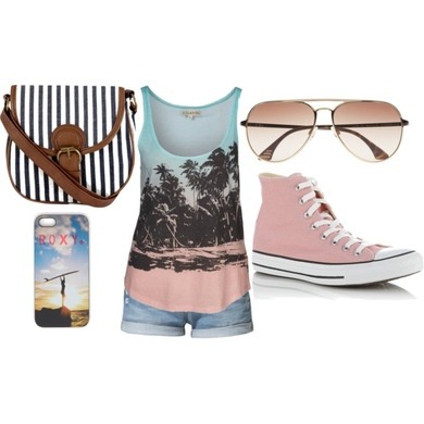 ich vermisse den sommer, bei uns hats heute wieder geschneit. :o
das shirt is von billabong, die shorts & die iphone schale von roxy, die schuhe von converse, die tasche von F&F und die brille ist von KBL eyewear. 
soll ich mir das so bestellen ? ♥