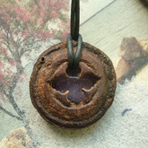 Eucalyptus Frucht Schmuck Anhänger mit 1 Amethyst